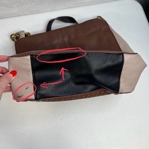 The Sak Collective Estrada Crossbody Bag Three Way Top Teak Block Leather READ - Picture 4 of 16